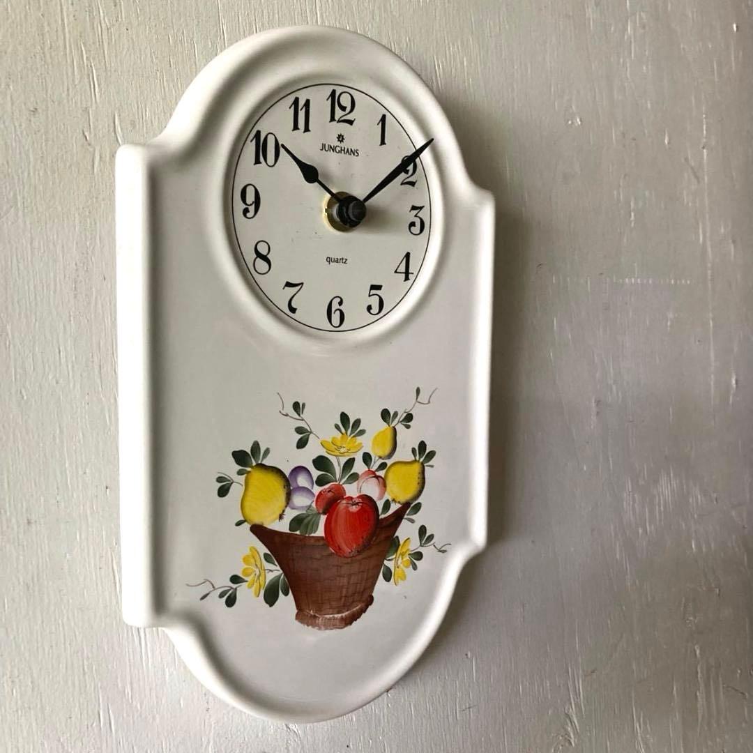 ⚫︎メンテ済み品⚫︎ドイツ ユンハンス 陶器 ヴィンテージ クロック 掛け時計