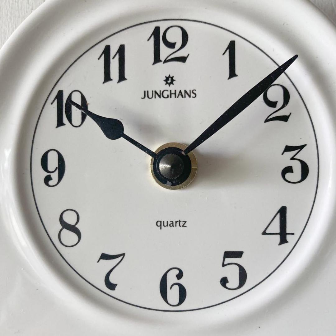 ⚫︎メンテ済み品⚫︎ドイツ ユンハンス 陶器 ヴィンテージ クロック 掛け時計