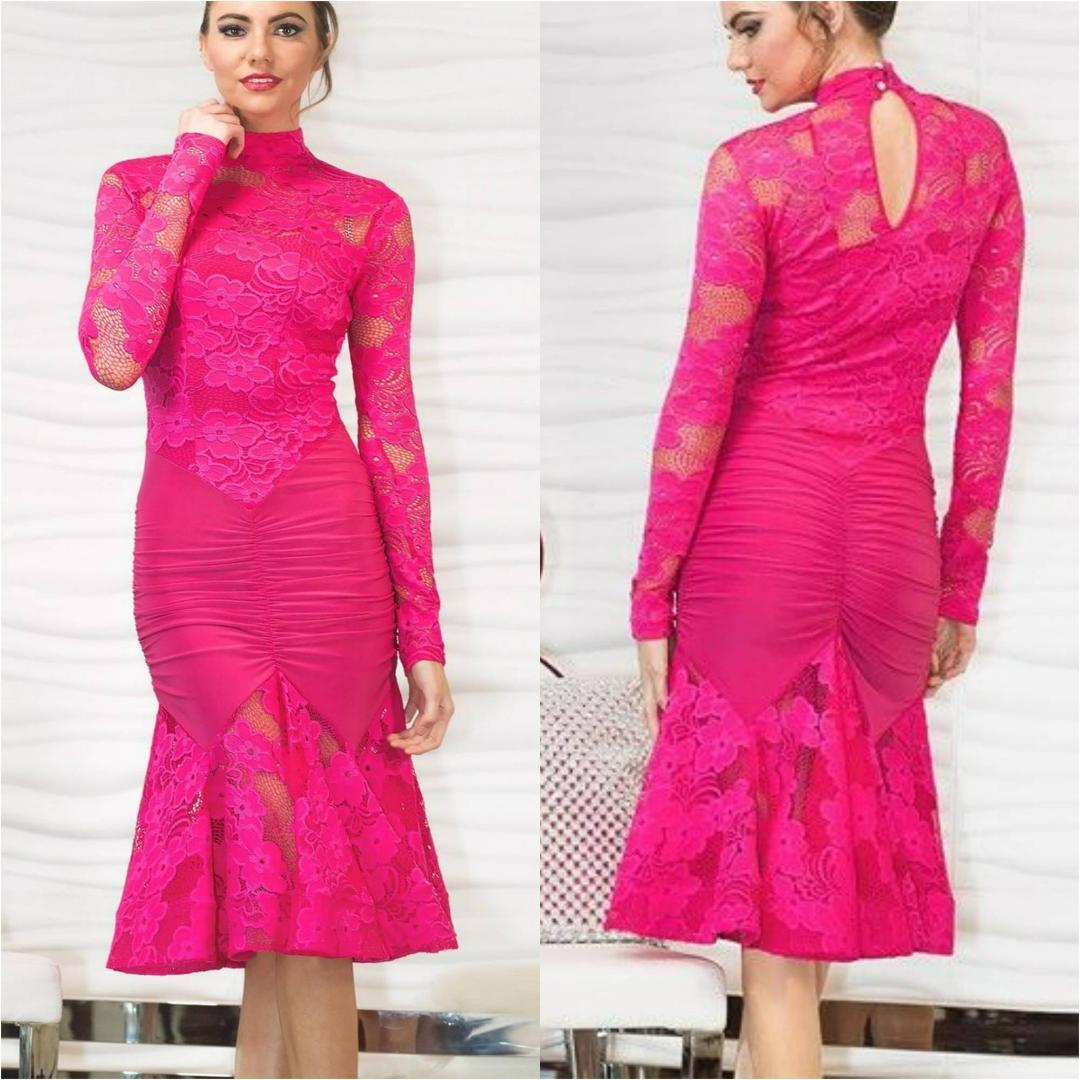 DanceAmerica製 1回着用のみ ウェア ピンク 7-9号相当 送料込