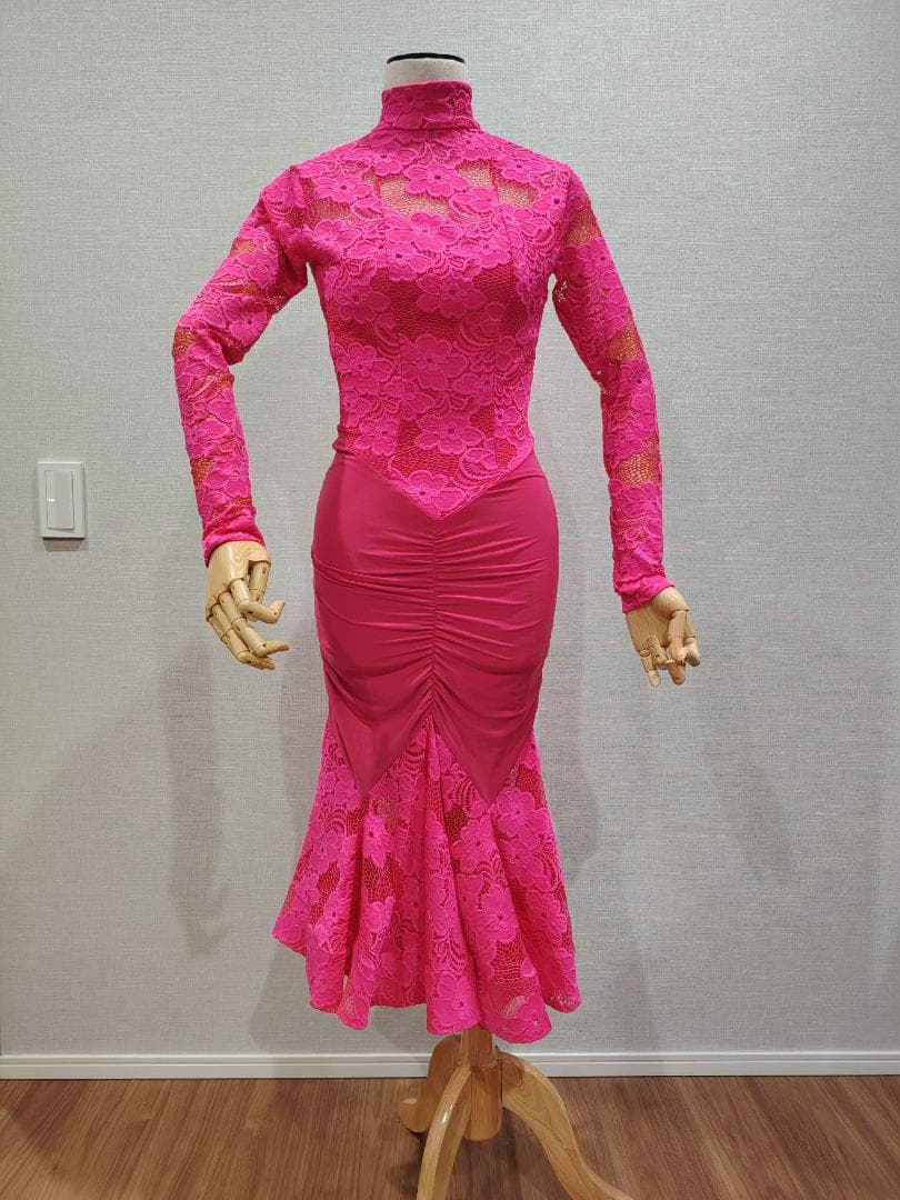 DanceAmerica製 1回着用のみ ウェア ピンク 7-9号相当 送料込