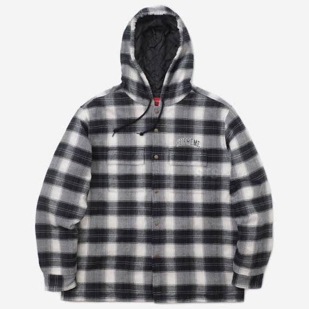 トップス supreme 19AW quilted hooded plaid shirt