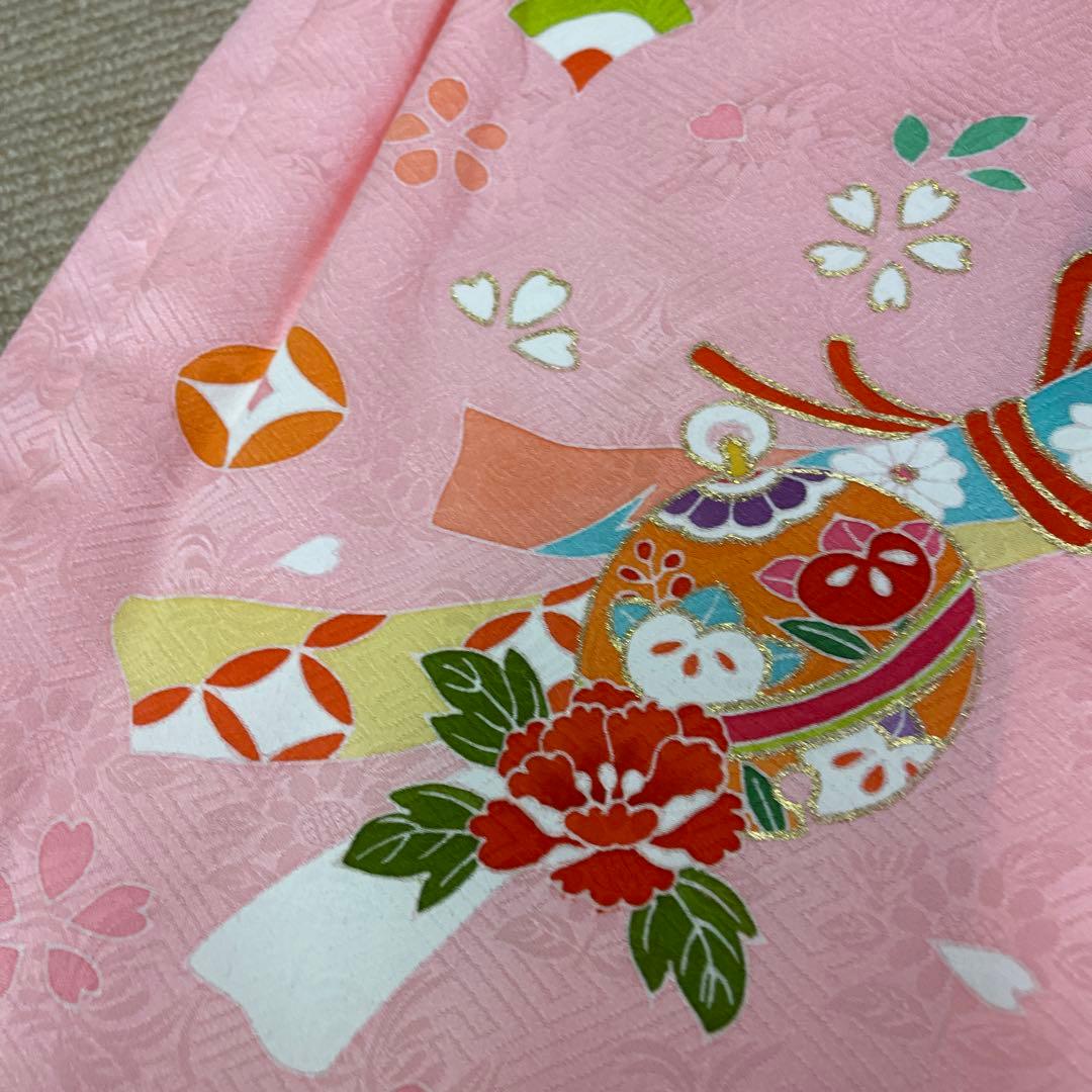 新品 日本製 正絹 ミツ身被布 ヒフ 大和路 七五三 三歳お祝い着 手描き友禅
