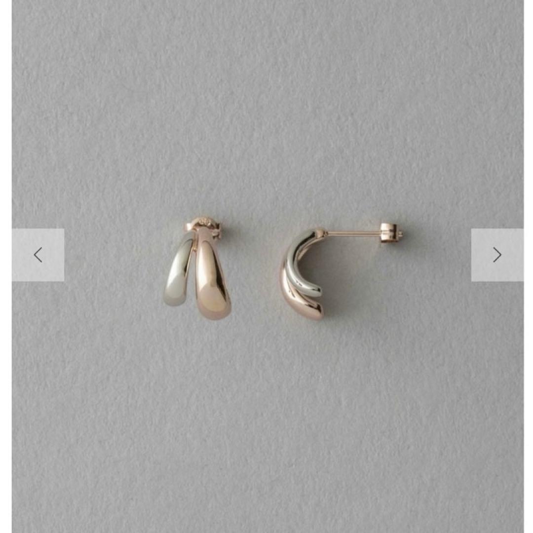 【購入者決定】ete バイカラー ダブルライン ピアス