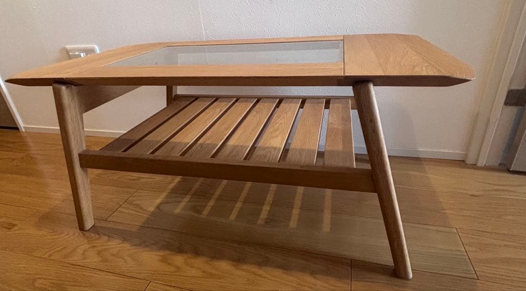 KEYUCA マライカガラス　ローテーブル ナチュラル