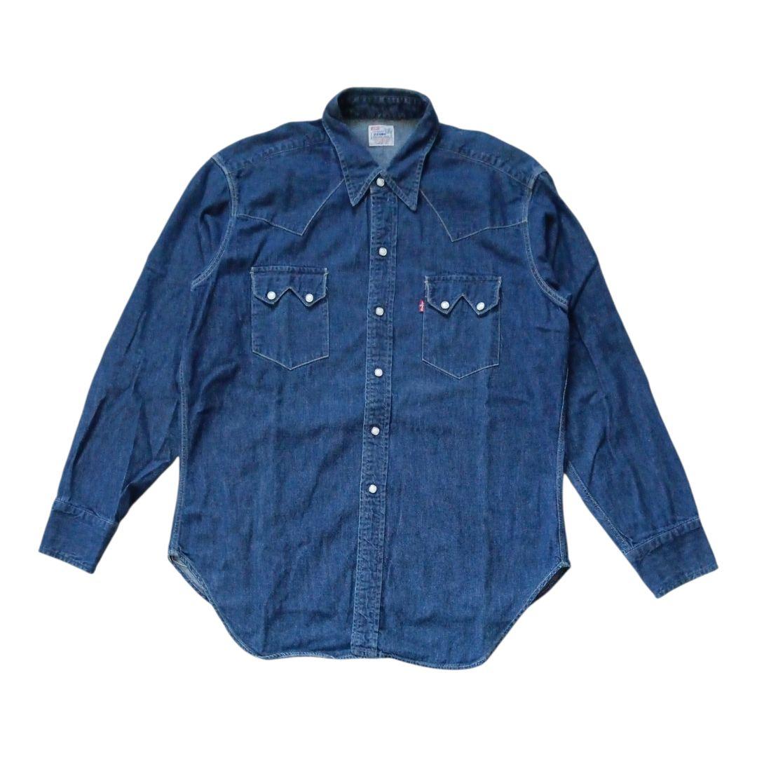 90年代 リーバイス LVC バレンシア工場製 ダークブルーデニムシャツ
