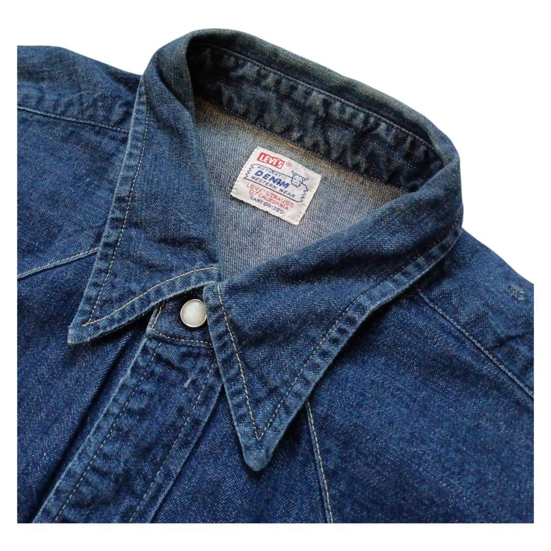 90年代 リーバイス LVC バレンシア工場製 ダークブルーデニムシャツ
