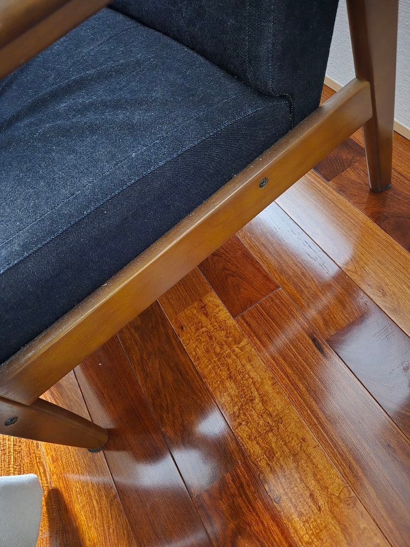 【セット】カリモク60 デニムリメイク Kチェア2シーター&ローテーブル