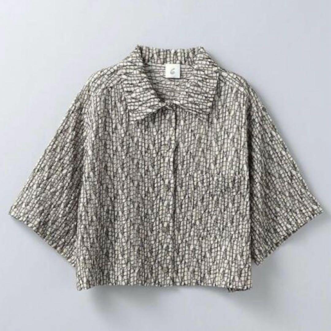 ROKU 6 キュプラポリエステル エンブロイダリー シャツ