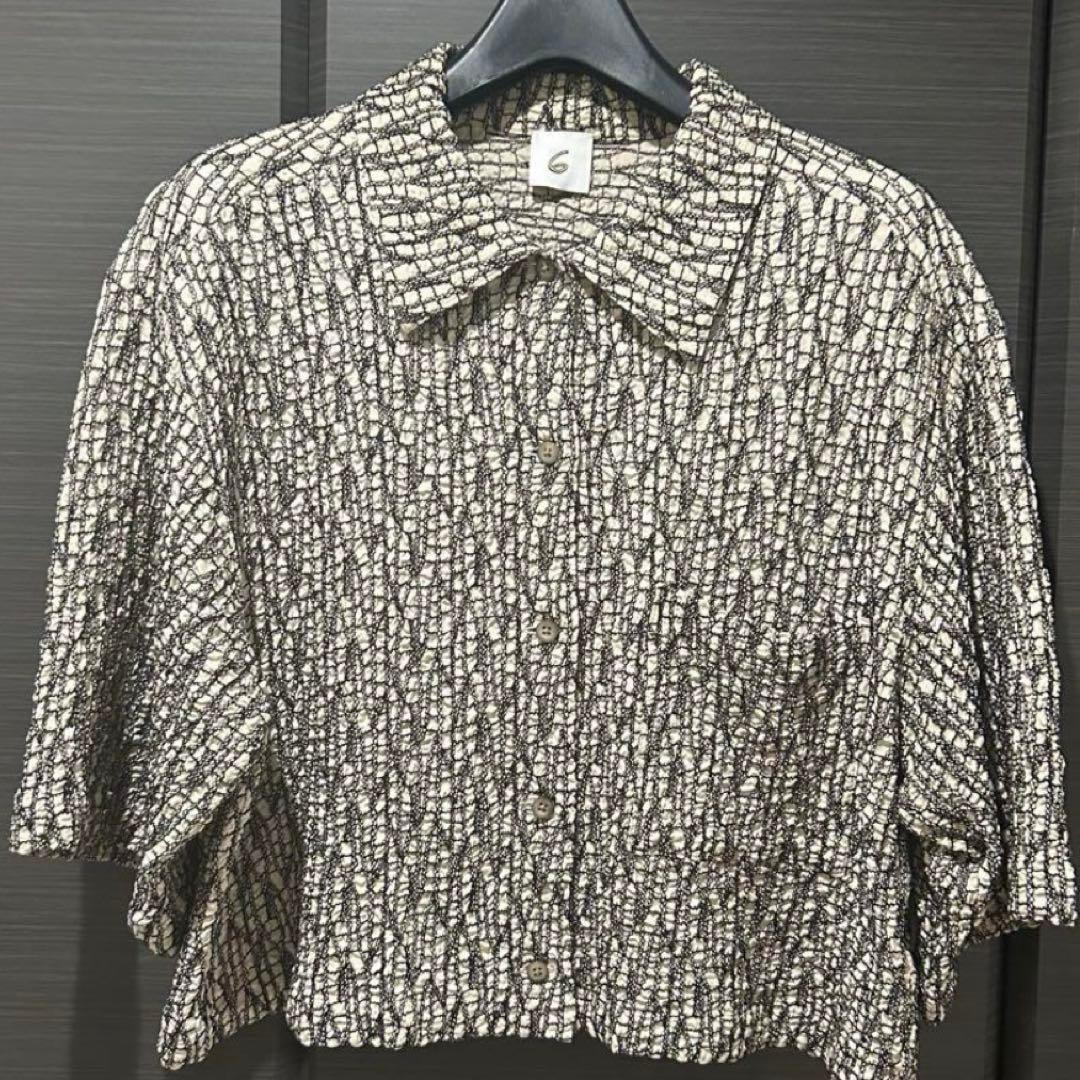 ROKU 6 キュプラポリエステル エンブロイダリー シャツ