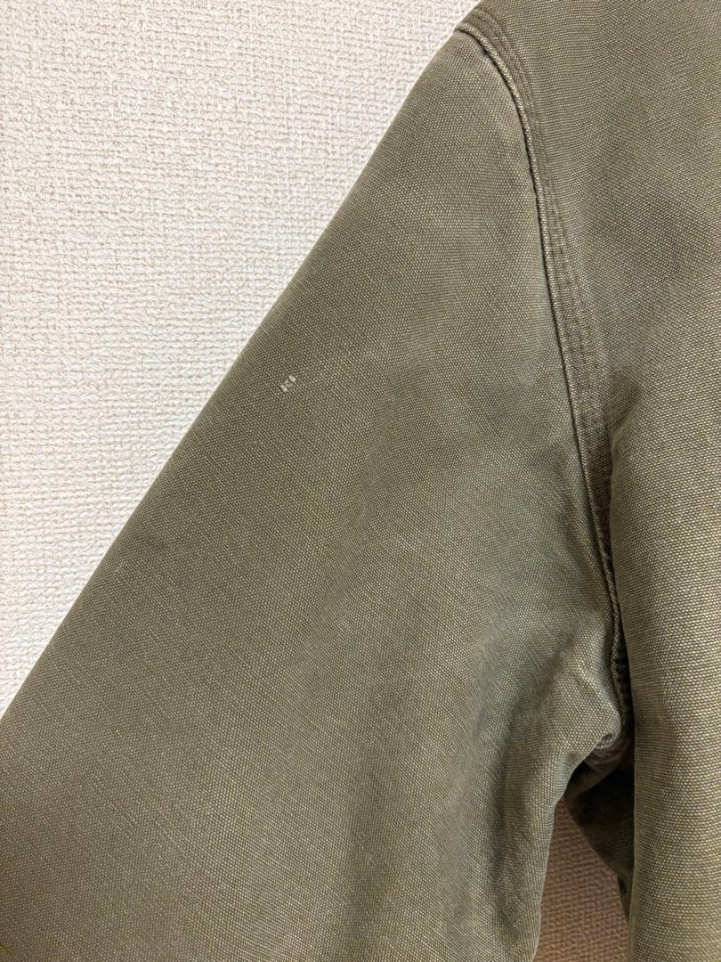 【希少最高カラー】カーハート　レザーロゴ　裏ボアダックジャケット　XL