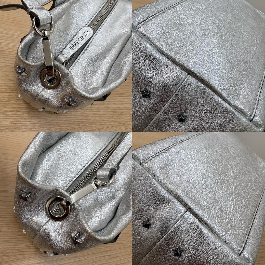 JIMMY CHOO ジミーチュウ トートバッグ 2way ショルダー シルバー