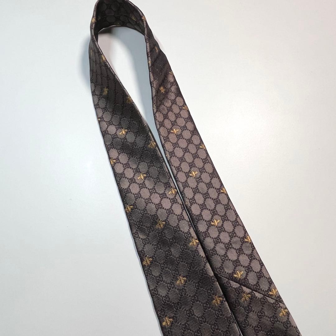名作✨未使用✨GUCCI グッチ ネクタイ 高級シルク　GG柄　蜂　Bee