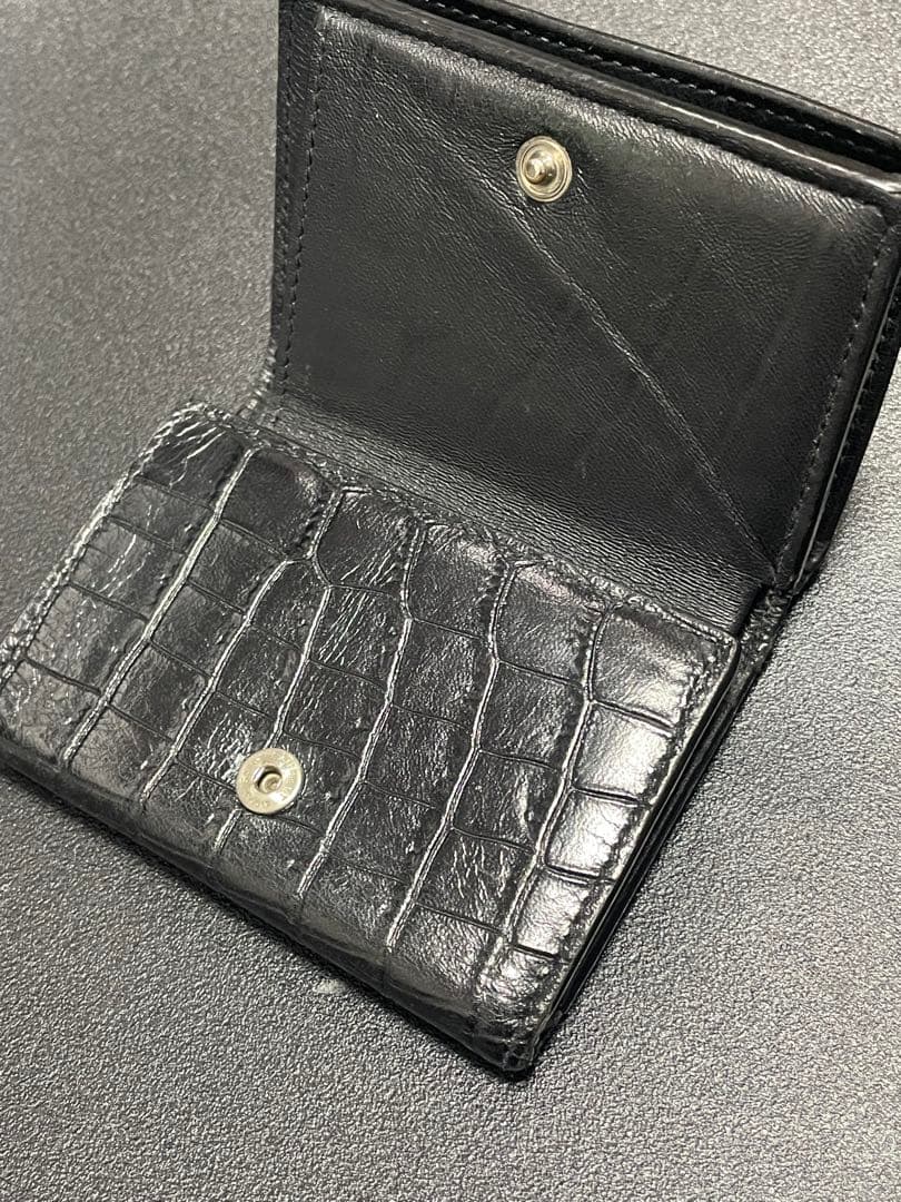 SAINT LAURENT PARIS サンローラン　クロコ型押し三つ折財布