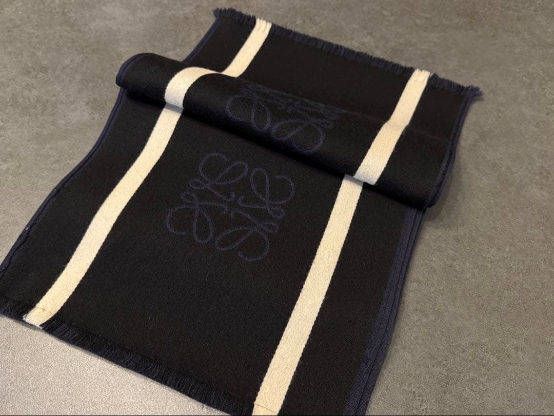 【LOEWE】カシミア混 リバーシブル マフラー