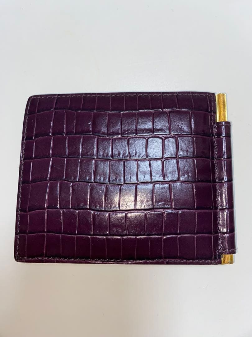 し*せ様 た*し様 TOM FORD 紫色 レザー マネークリップ