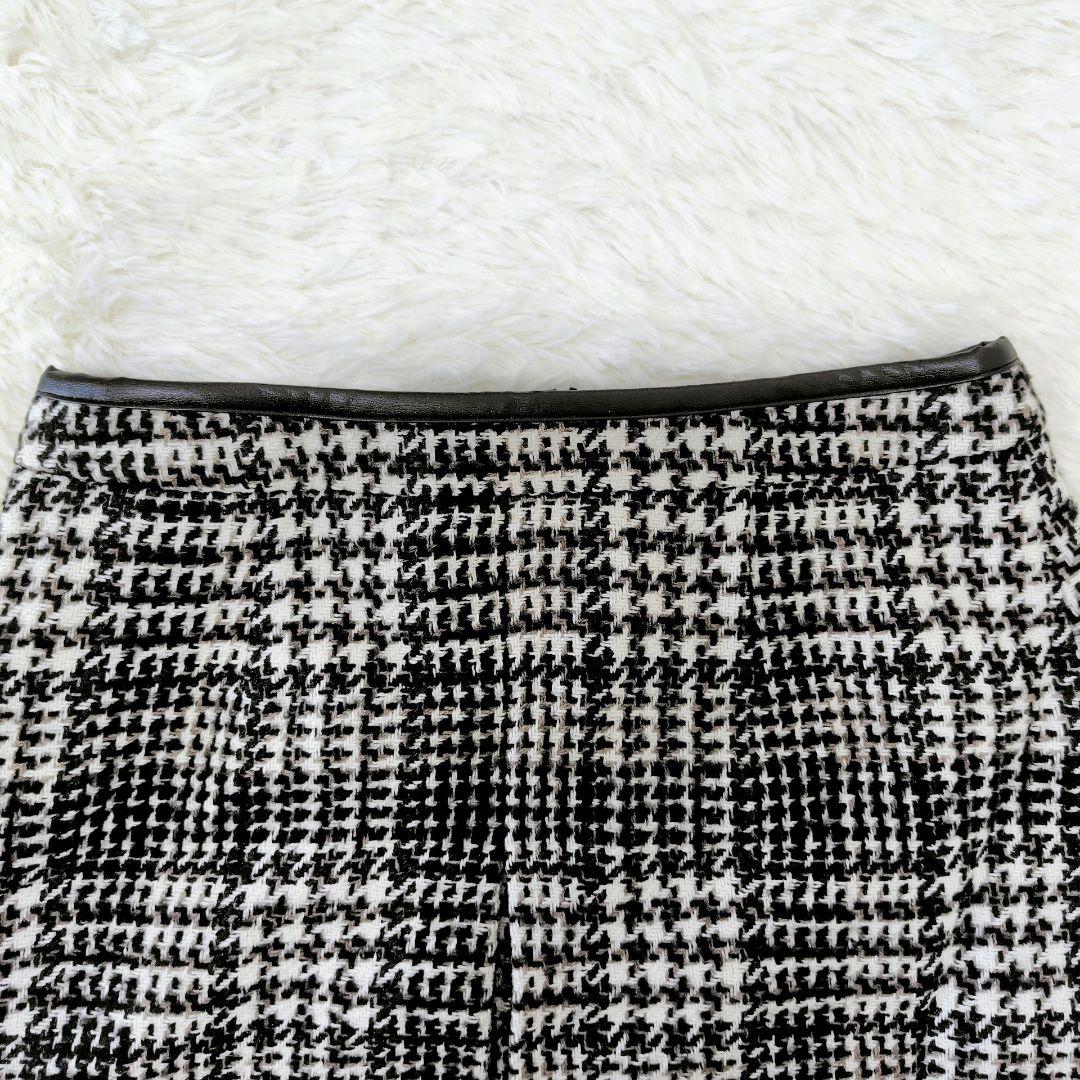 【未使用級】23区 46 大きいサイズ ファンシーツイード台形スカート 24AW