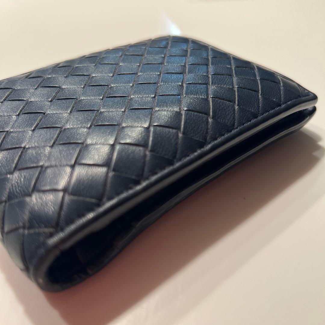 BOTTEGA VENETA ネイビー 二つ折り財布