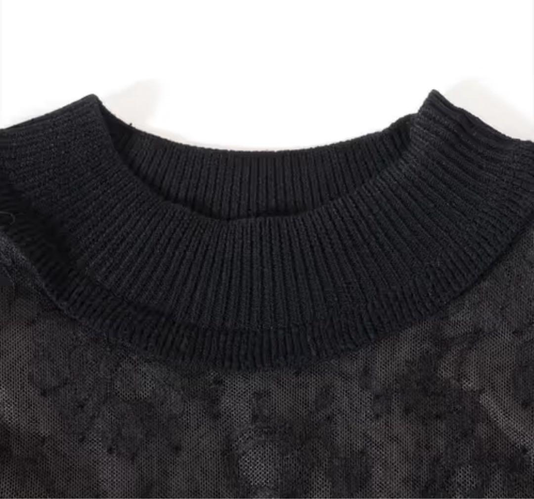 美品 VALENTINO 最高級 花柄レース×フレア 膝丈Aラインワンピース L