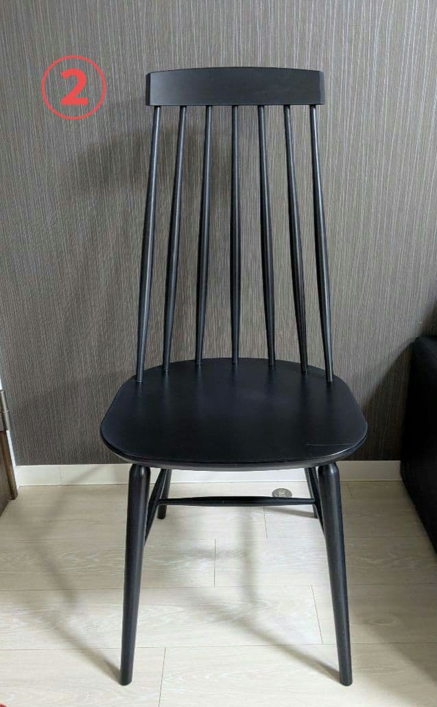 梱包・発送たのメル便　UNICO　コトナ　ダイニングチェア　ブラック　黒　　②