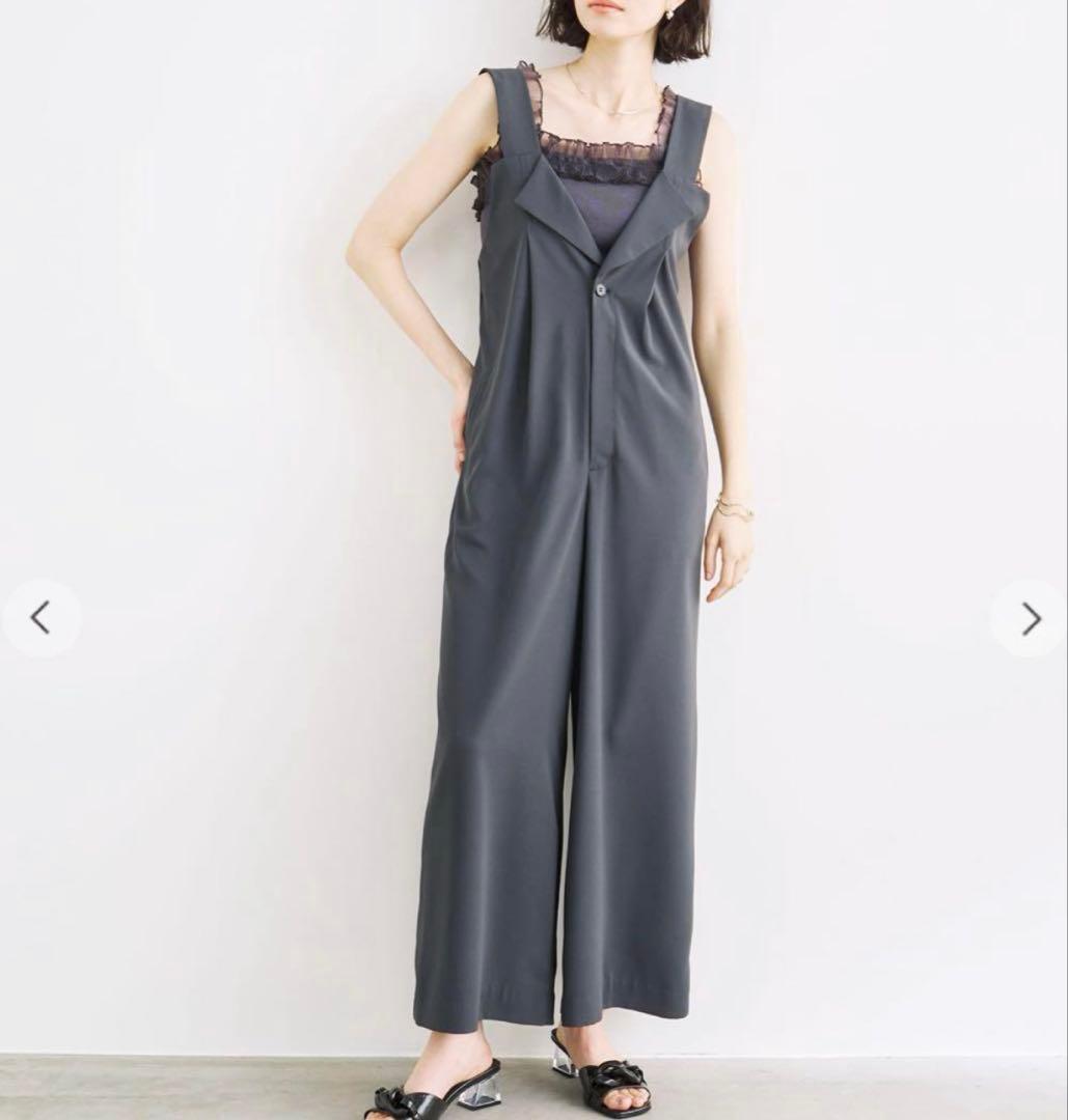 ココディール バックリブサロペット グレー