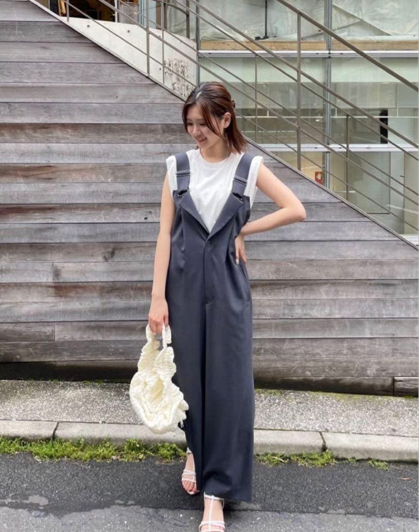 ココディール バックリブサロペット グレー