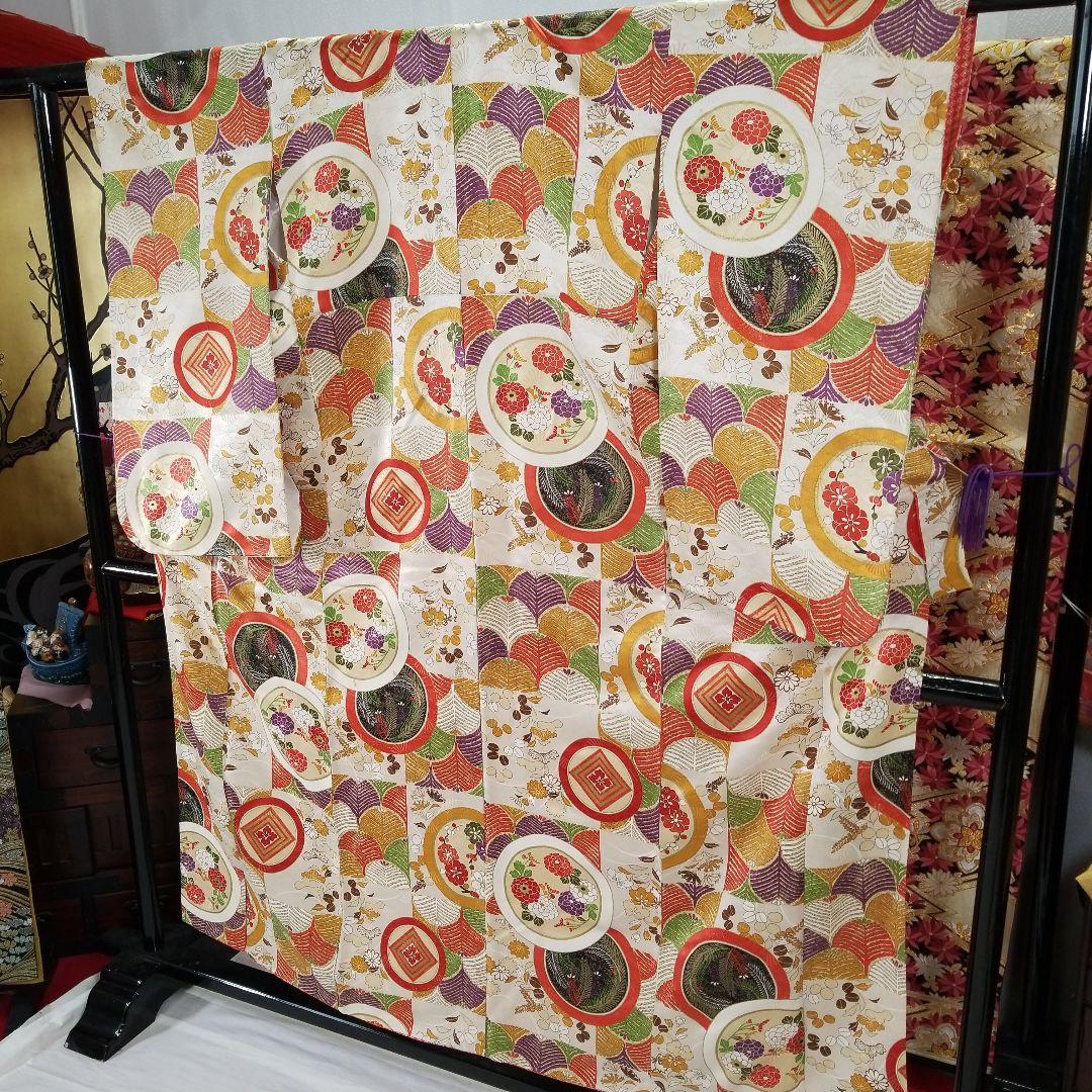 Sonomamafs136 訳有特価 小～中振袖 縁起柄 豪華 金糸 正絹