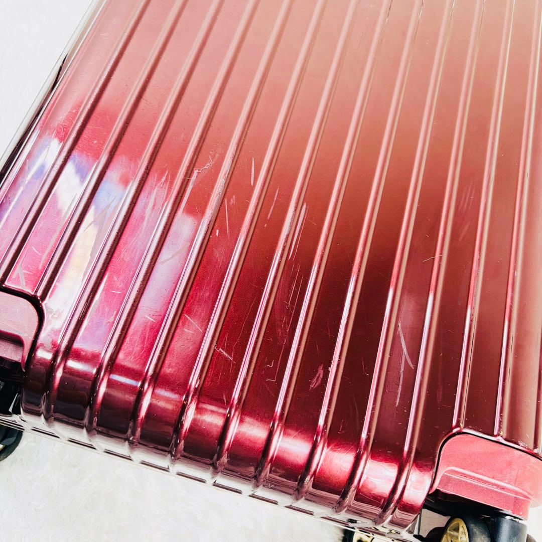 RIMOWA キャリーケース　32L カーボネート製　リボン　ワインレッド
