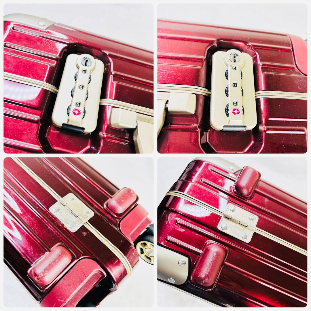 RIMOWA キャリーケース　32L カーボネート製　リボン　ワインレッド