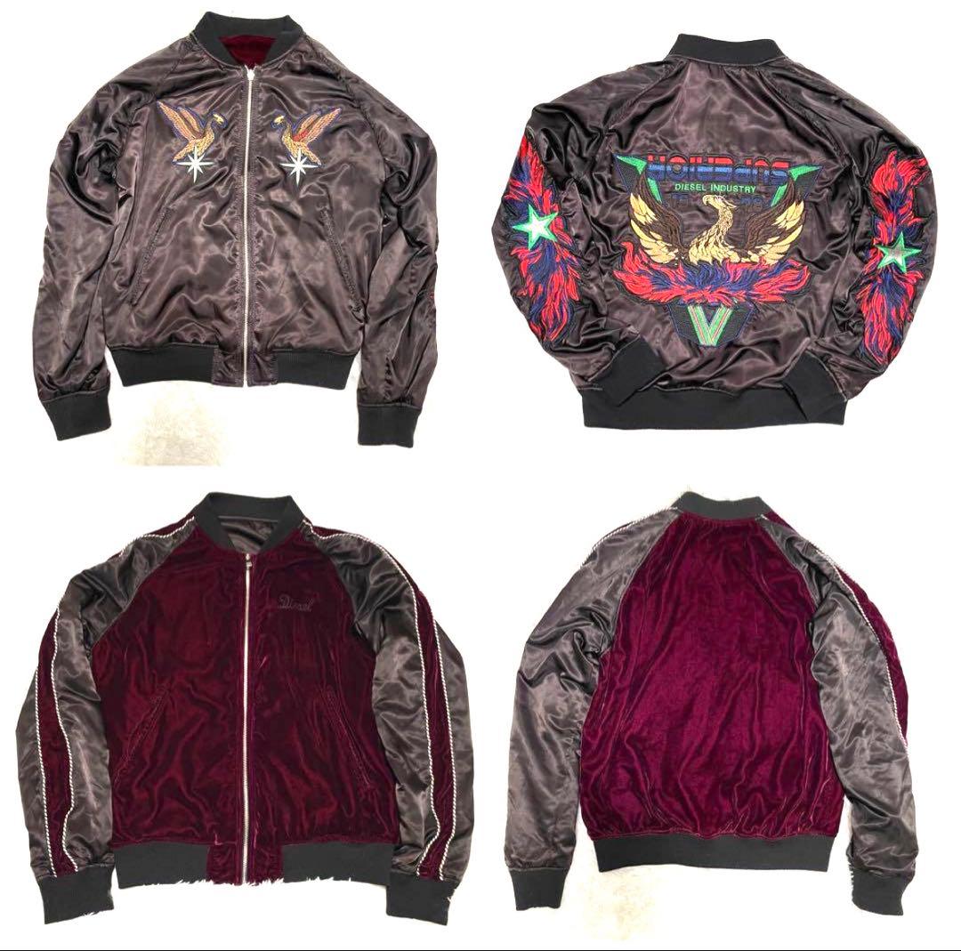 Diesel スカジャン バーガンディ/ブラック