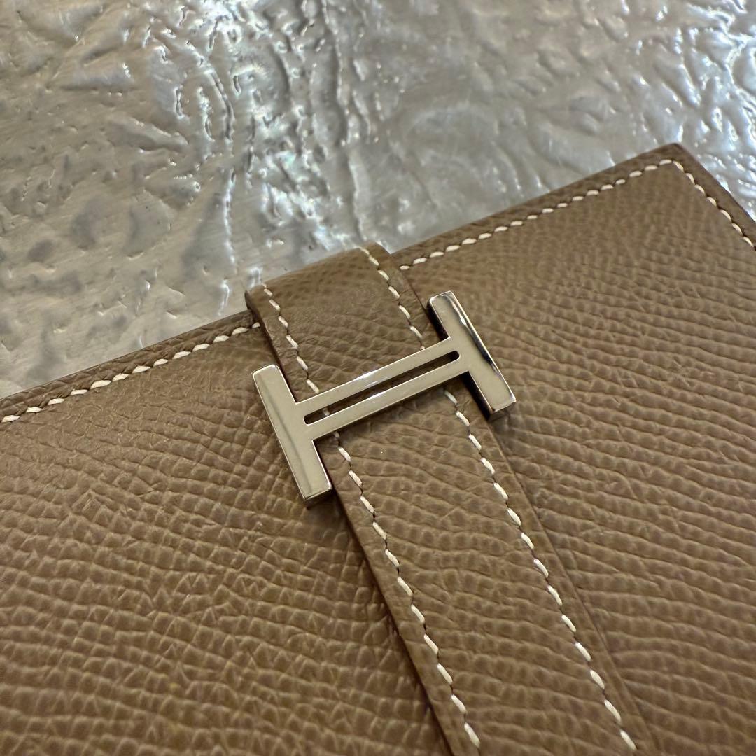 たま　エルメス べアンミニ エトゥープ シルバー金具 HERMES 財布