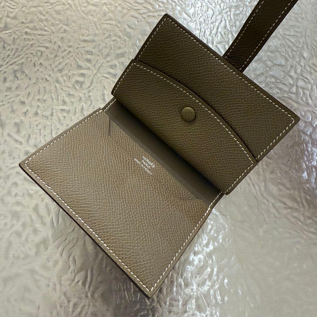 たま　エルメス べアンミニ エトゥープ シルバー金具 HERMES 財布