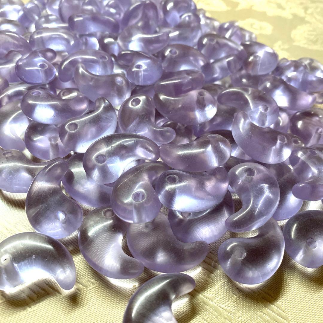 【ラベンダーアメジスト】勾玉 天然石 まとめ売り パワーストーン 116個