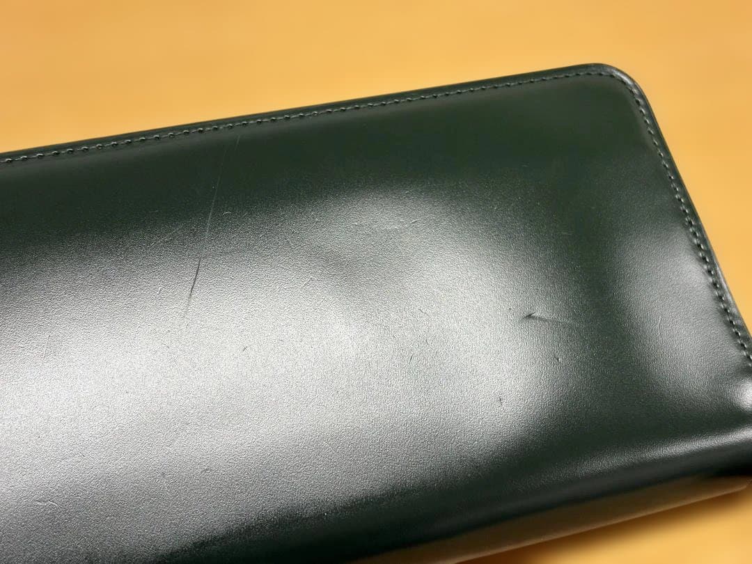 未使用プレリーPRAREラウンドファスナー長財布★コードバン日本製★A25661