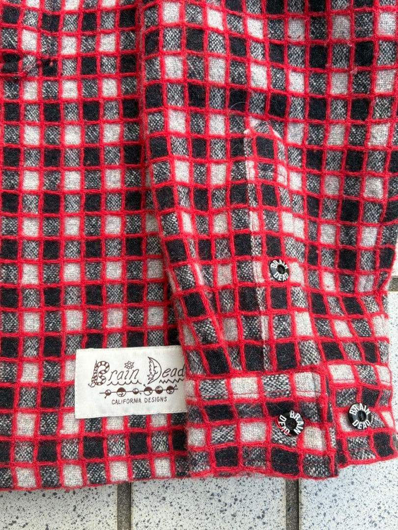 ジャケット・アウター Brain Dead CHECK MATE FLANNEL ZIP SHIRT
