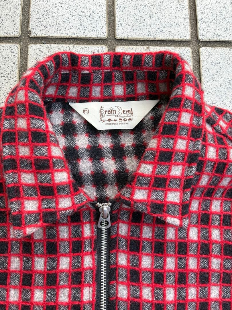 ジャケット・アウター Brain Dead CHECK MATE FLANNEL ZIP SHIRT