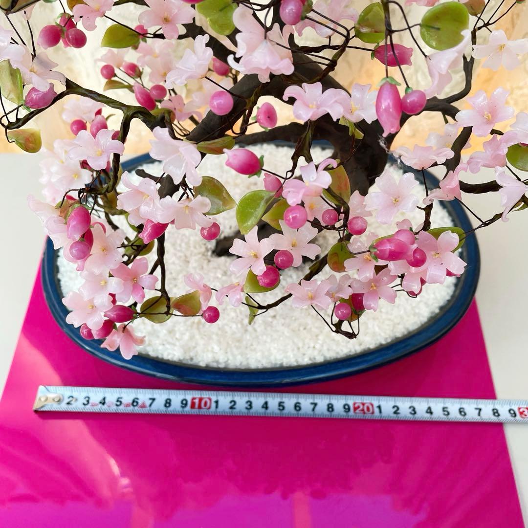 桜　ガラス細工　盆栽　造花　アートフラワー　ガラス花