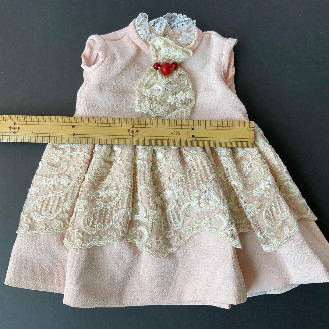 人形用ドレス(豪華なレース付き) 洋人形用洋服とボネセット　和人形にも可愛い服