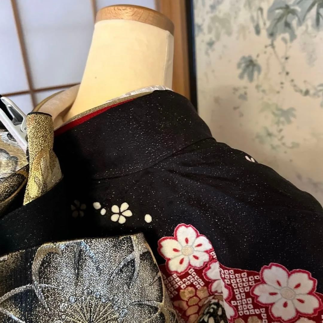 【京都キモノ友禅】金駒刺繍×部分絞り銀通し煌めく王道古典振袖フルセット　成人式