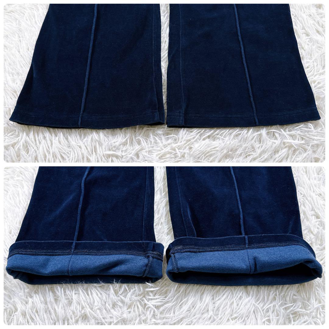 【極美品】CELINE トリオンフ トラックパンツ ベロア サイドライン 紺