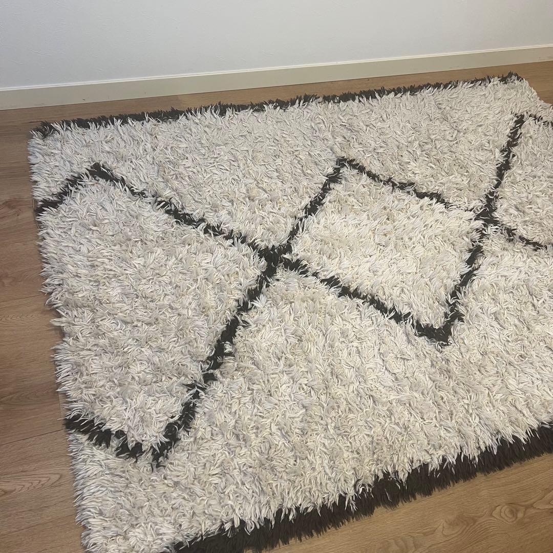 ベニワレン風 ラグ 大判 133×187cm ふわふわ毛足 韓国 北欧インテリア