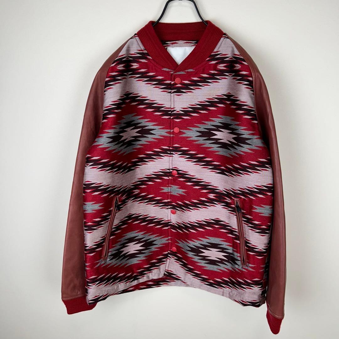 ホワイトマウンテニアリング　ネイティブ柄　カレッジジャケット　サイズ2