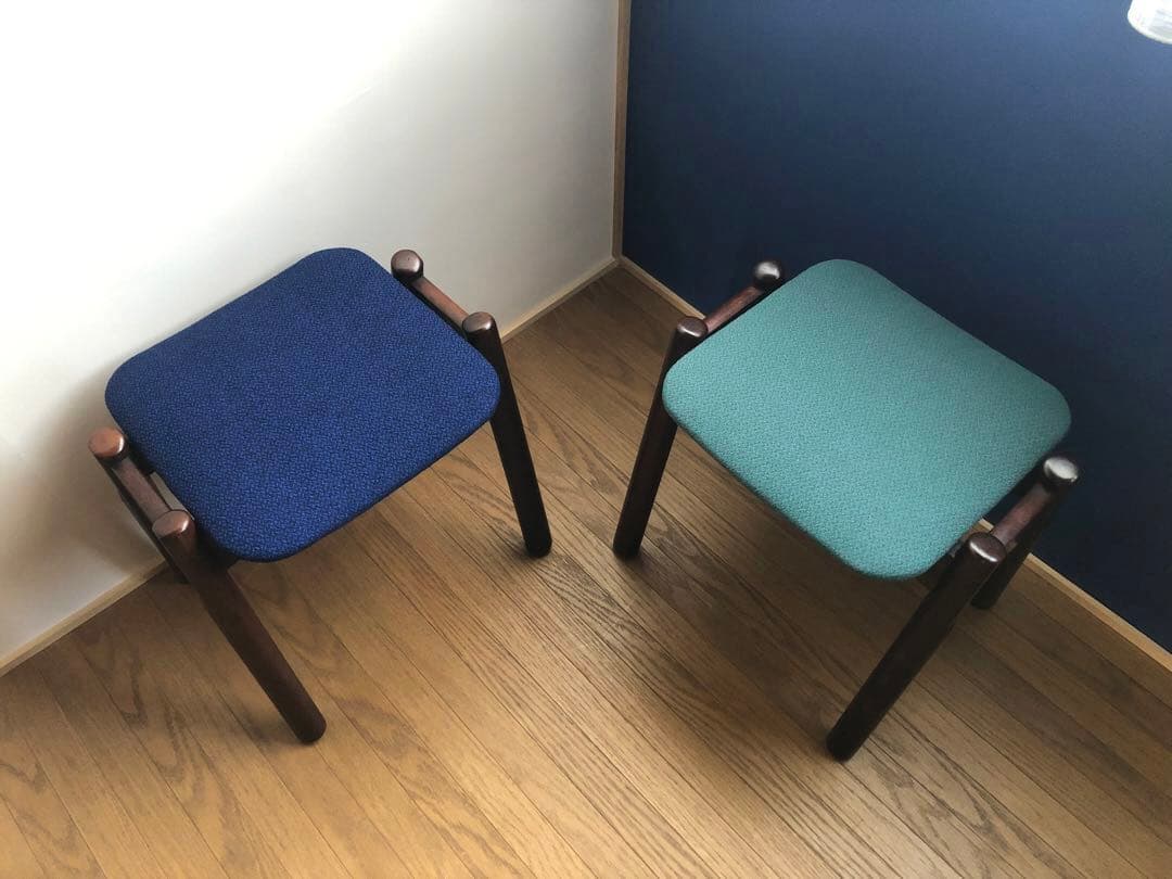 ヴィンテージ WINDS太平 スタッキングスツール2脚セット 飛騨家具 レトロ