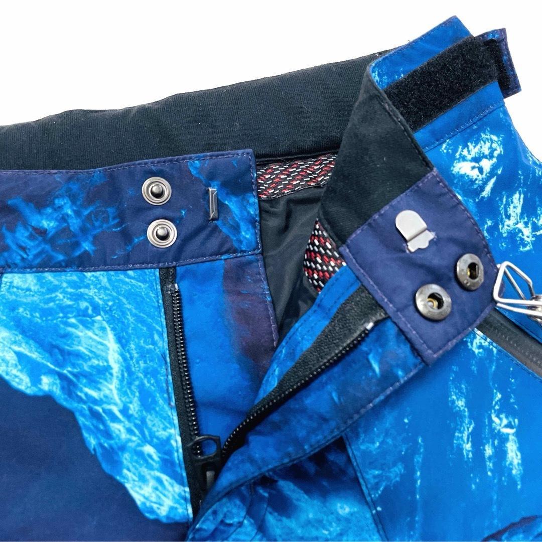 6625【美品】バートン　パンツ　ゴアテックス　総柄　キッズM ブルー スノボ