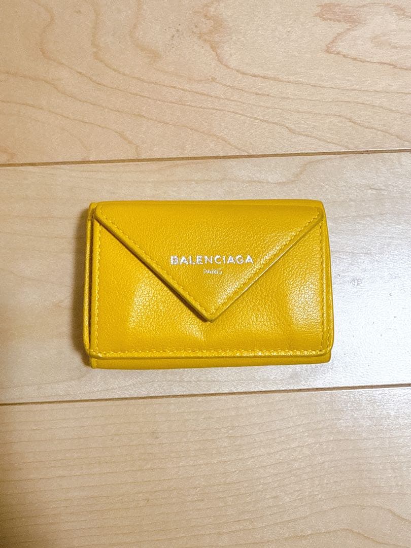バレンシアガ ペーパーミニウォレット 三つ折り財布 ミニ財布 超美品