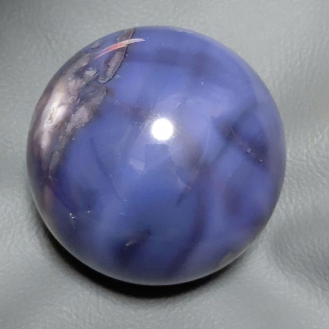 ブルー桜瑪瑙　サイズ7cm　スフィア　天然石✧　大きめ　 台座付き no0824