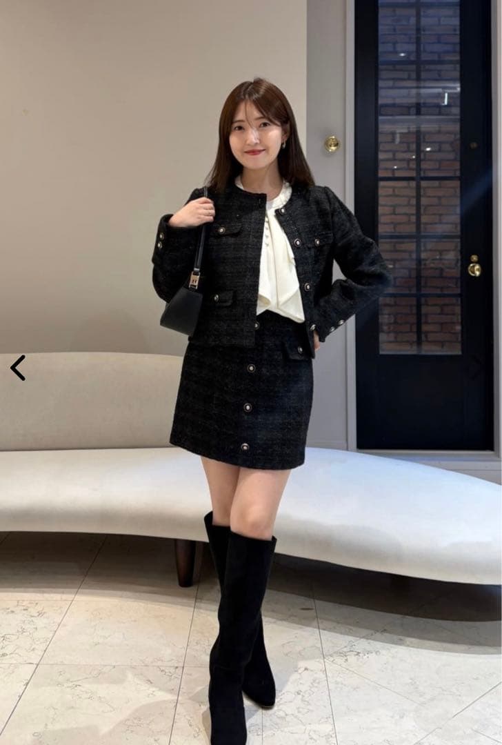 Charlotte Tweed Mini Skirt BLACK Mサイズ