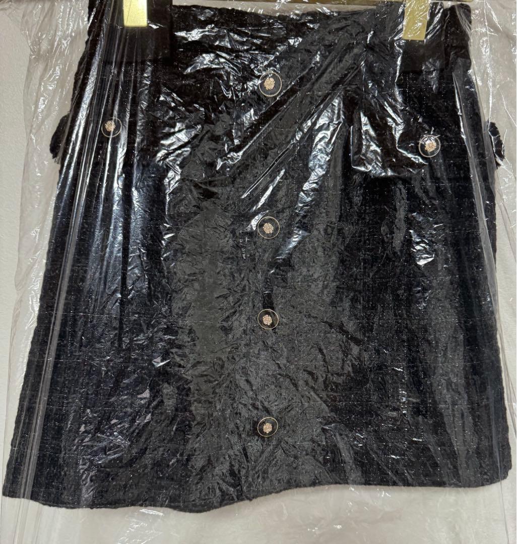 Charlotte Tweed Mini Skirt BLACK Mサイズ
