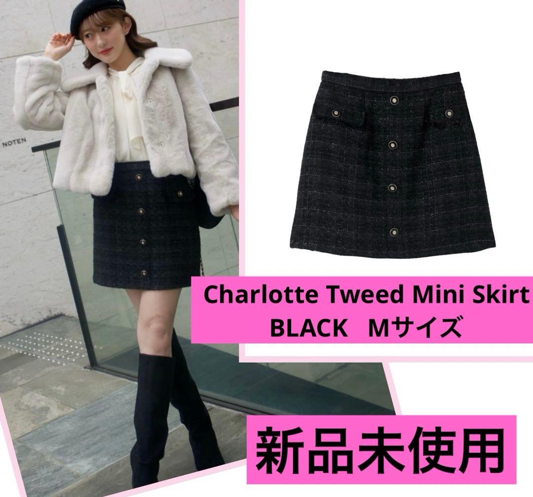 Charlotte Tweed Mini Skirt BLACK Mサイズ