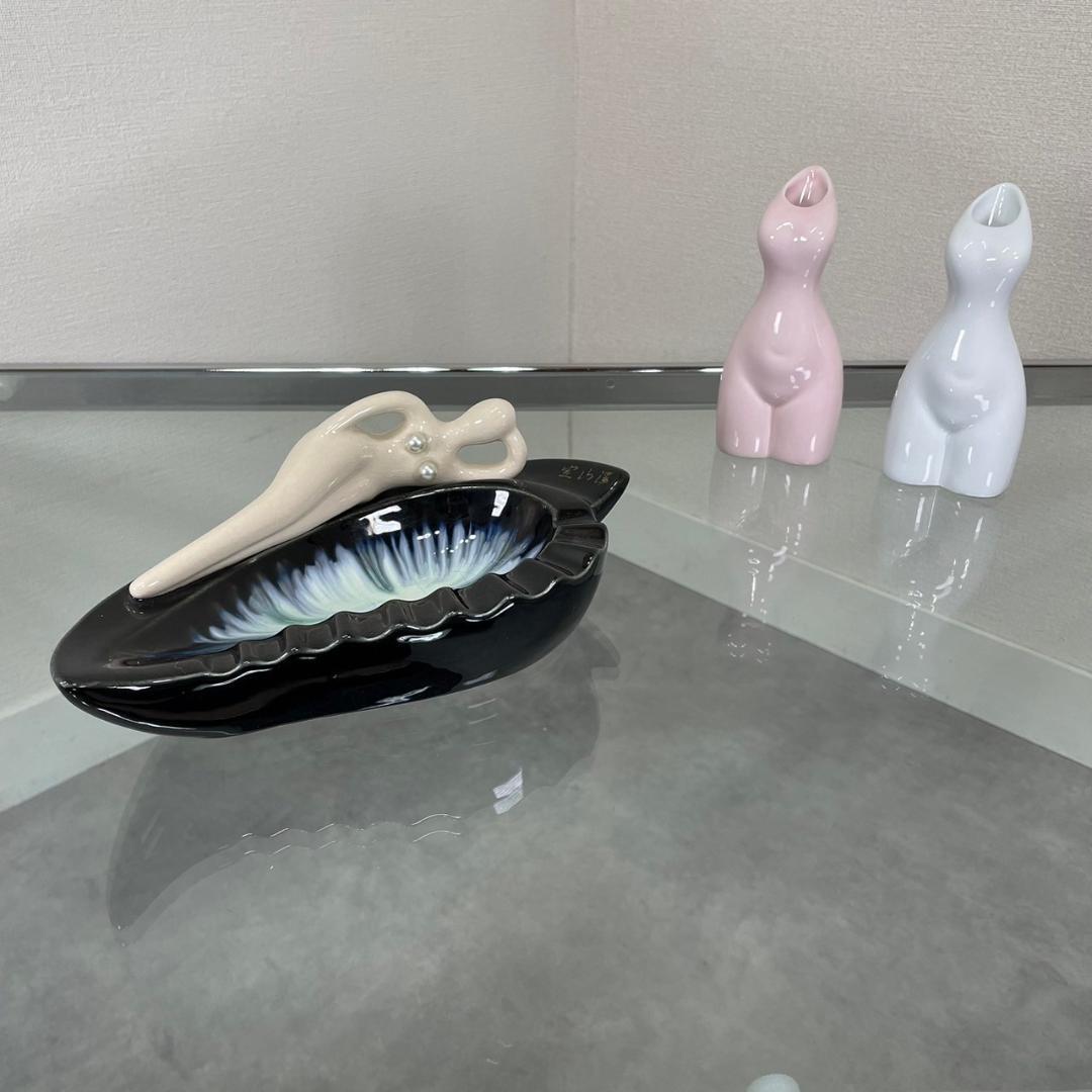 ヴィンテージ セクシー 灰皿 アッシュトレイ オブジェ 陶器