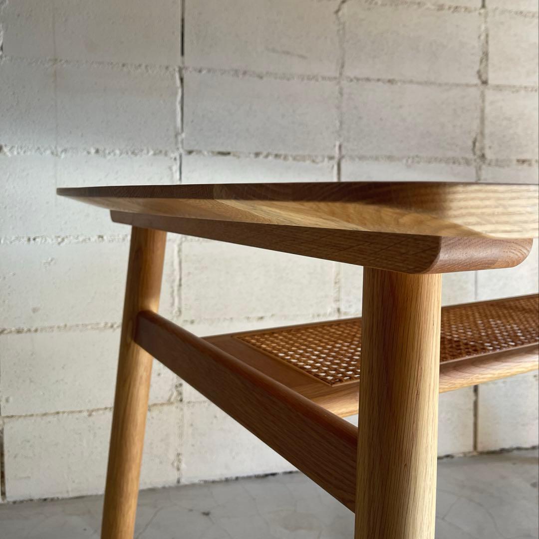 美品　unico SOLK ソルク ダイニングテーブル　オーク無垢　ラタン棚板